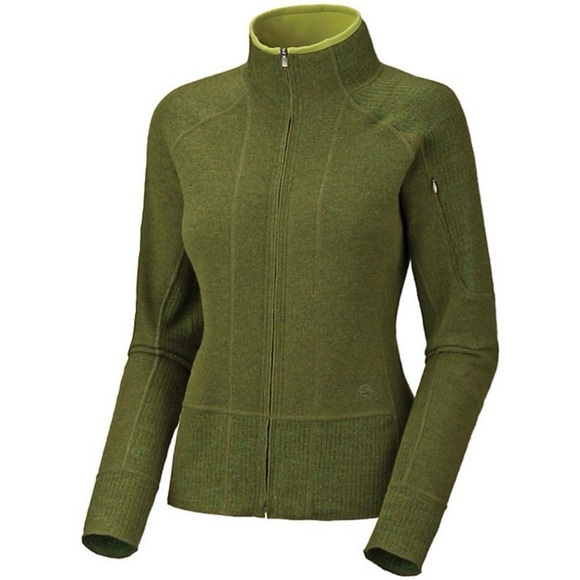Mountain Hardwear Women’s Sarafin Full Zip Wool Blend Cardigan Sweater Cypress M - Picture 1 of 12